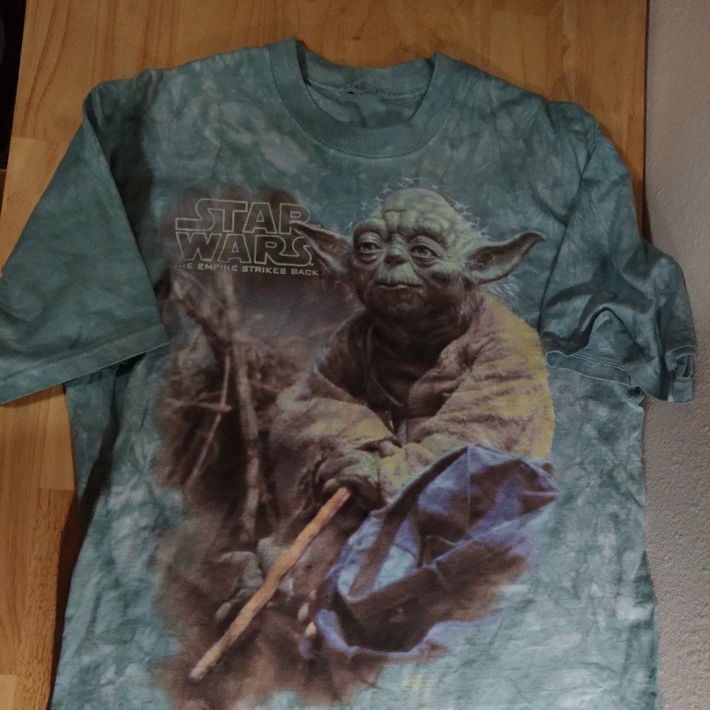 Vintage Liquid Blue Yoda Star Wars Tie Dye T-Shirt